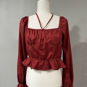 Burgundy top